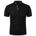 thumbnail image 2 of ZVNAΖH Mens Henley Short Sleeve T Shirt 3 Button Tees Stand Up Collar Shirts Classic Regular Fit Comfy Tops Golf Shirts, 2 of 5