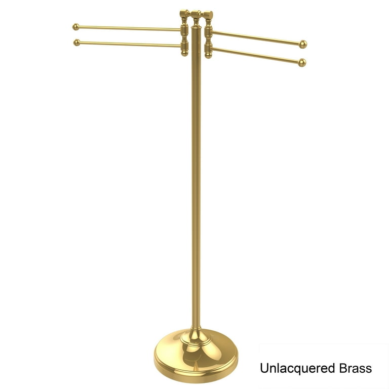 Allied Brass Towel Stand with 4 Pivoting Swing Arms in Satin Nickel Allied Brass Towel Stand with 4 Pivoting Swing Arms in Satin Nickel