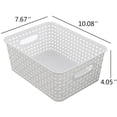 thumbnail image 2 of Lesbin Plastic Storage Weave Baskets/Bins, 4-Pack, White, 2 of 6