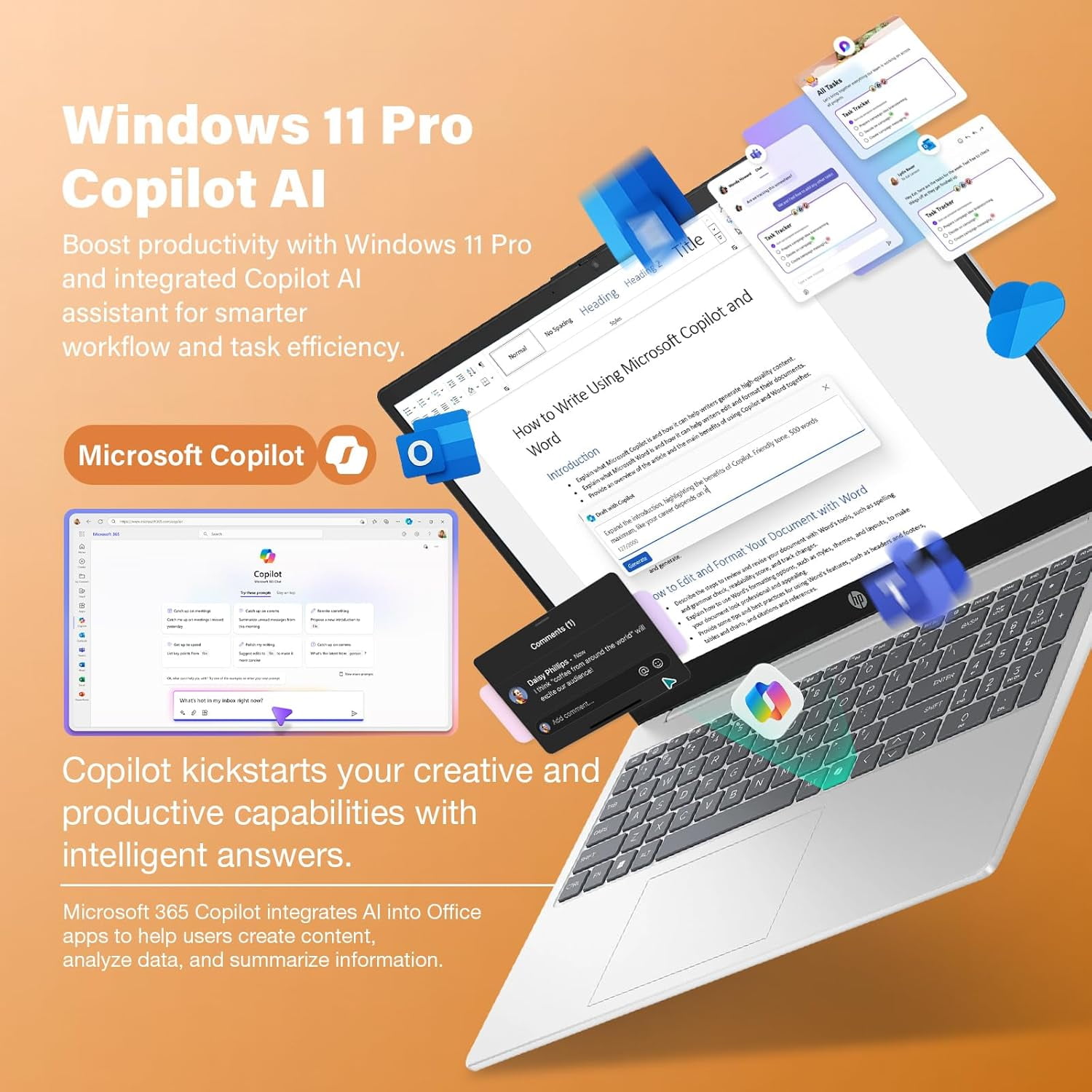 HP 17 Touchscreen Laptop Computer, AMD Ryzen 5 7430U, 17.3" HD+ Anti-Glare Display, 8GB RAM, 256GB SSD, Backlit Keyboard, for Business & Student, Fast Charge, Copilot, HD Camera, Win11 Pro