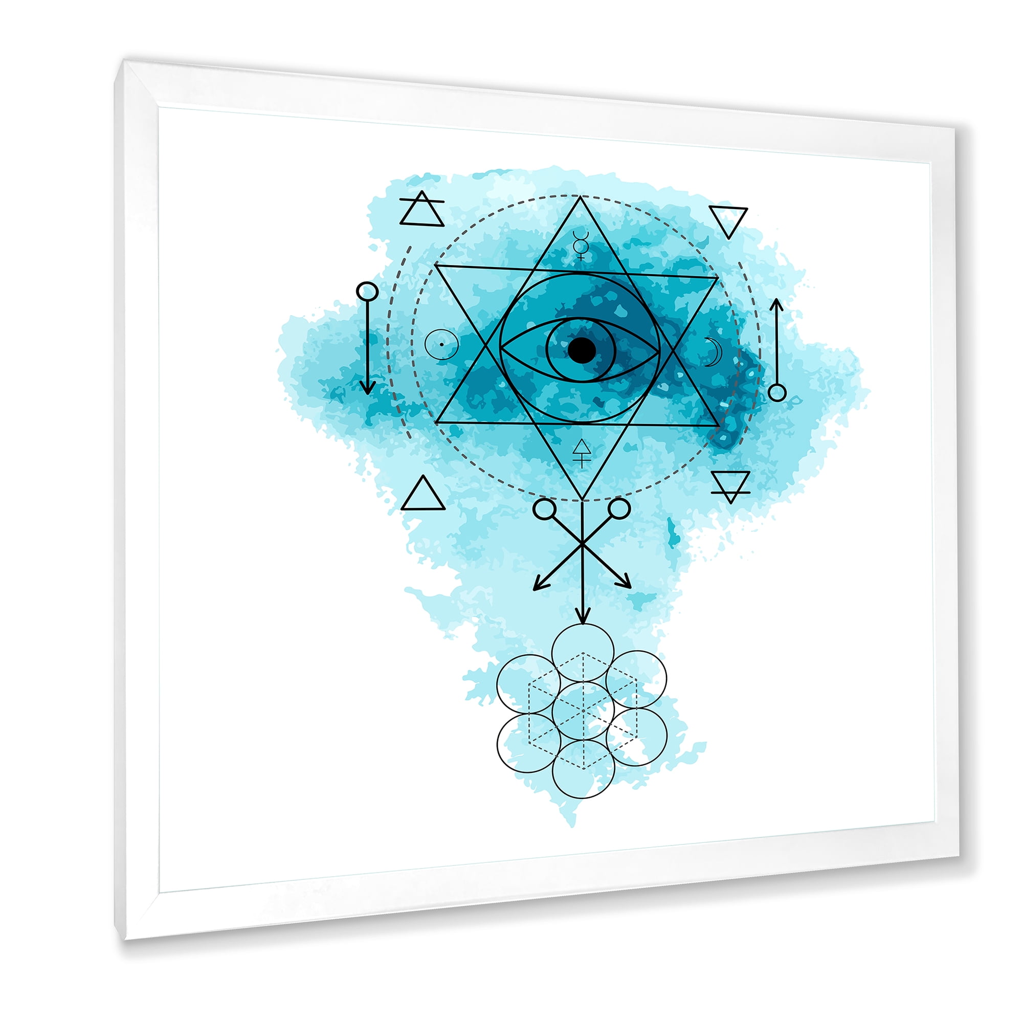 Designart 'Sacred Geometry and Symbol of Alchemy II' Bohemian & Eclectic Framed Art Print