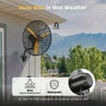 thumbnail image 5 of CAMMOO 24 Inch Oscillating Misting Wall Mount Fan, 3-Speed IP44 Industrial Commercial Outdoor Wall Fan for Greenhouse, Garage, Workshop, Covered Patio, Warehouse, 5 of 10