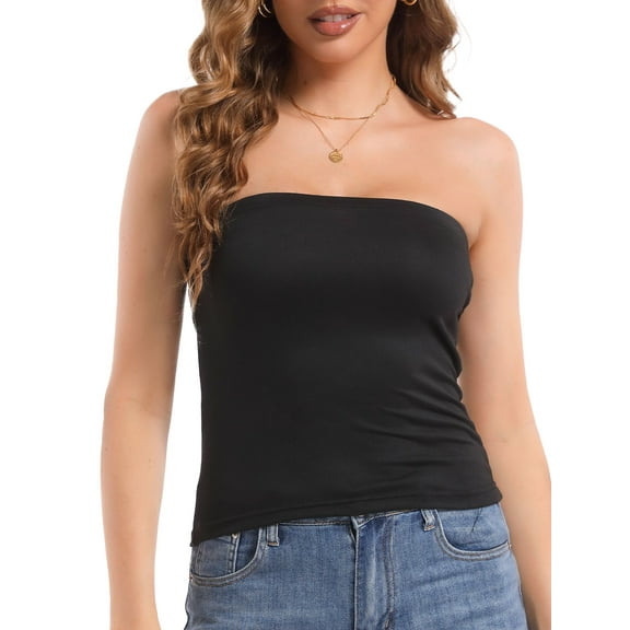 Womens Basic Casual Strapless Backless Bandeau Bra Tube Top