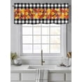 thumbnail image 2 of Fall Maple Leaf Valances for Windows Thanksgiving Leaves Autumn Black Plaid Kitchen Valance Curtain Rod Pocket Small Curtains for Cafe Bathroom Laundry Basement 42" x 18", 2 of 8