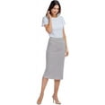thumbnail image 2 of Fishers Finery Women's Ecofabric Ponte Stretch Long Pencil Skirt; Bodycon Slim Fit with Elastic Waist (Gray, M), 2 of 5