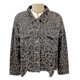 thumbnail image 4 of Leopard Denim Jackets Long Sleeved Short Loose Casual Oversize Jackets-, 4 of 5