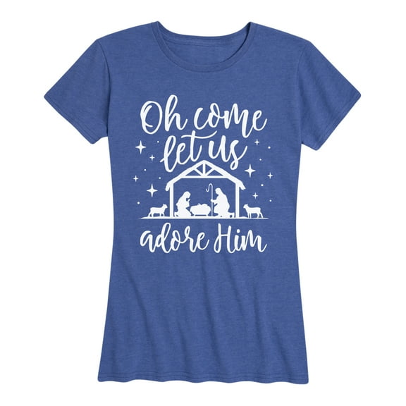 Solid Light - Oh Come Let Us Adore Him - Women's Short Sleeve Graphic T-Shirt