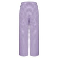 thumbnail image 6 of UVEASISHA Women's Plaid Wide Leg Pants Summer Casual Palazzo Pants Elastic Waist Comfy Baggy Trousers with Pockets Purple XXL, 6 of 8