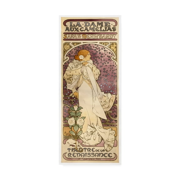 Mucha 'La Dame aux Camelias' Canvas Art