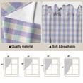 thumbnail image 5 of Swag Valance Curtains for Windows, Purple Light Filtering Kitchen Curtains with Rod Pocket, Grid Checkered Plaid Gingham Lattice Trellis Window Treatment Valances for Living Room, 36x36 - 2 PCS, 5 of 9