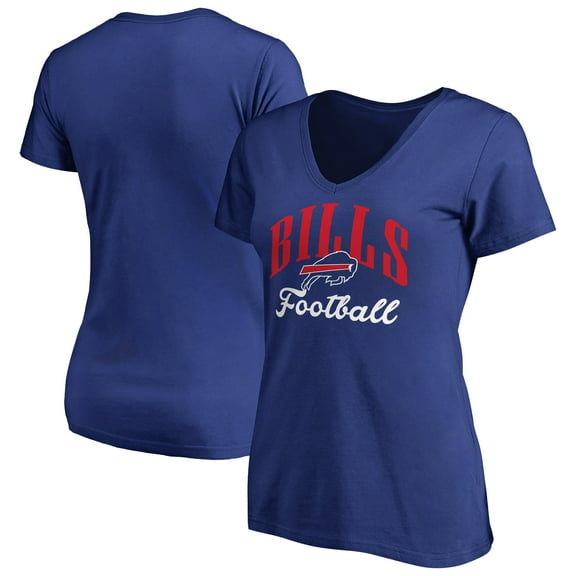 Women's Royal Buffalo Bills Victory Script V-Neck T-Shirt