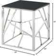 thumbnail image 2 of 20 Inch Modern Glass End Table with Geometric Metal Frame, Accent Table Nightstand Furniture Corner Table for Living Room,Home Office (Silver15), 2 of 9