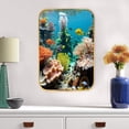 thumbnail image 6 of 12x8 Inches Framed Underwater World Wall Art Decor with Black Frame and Decorative Coral Shell Fish Pictures Print, Modern Home Decor, Crystal Porcelain Painting Wall Decor for Dorm, 6 of 8