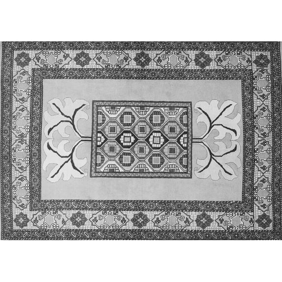Ahgly Company Indoor Rectangle Persian Gray Traditional Area Rugs, 6' x 9'