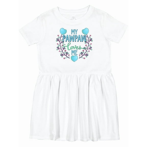 Inktastic My Pawpaw Loves Me with Flowers and Hearts Girls Toddler Dress
