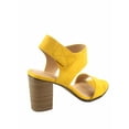 thumbnail image 2 of Soda Wait Womens Open Toe Chunky Heel Ankle Strap Block High Heel Dress Sandals ( Yellow, 7.5 ), 2 of 2