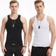 thumbnail image 2 of Chaleco deportivo de algodón blanco liso de mediana edad para hombre, ajustado, elástico, sin mangas, para verano, 2 of 4