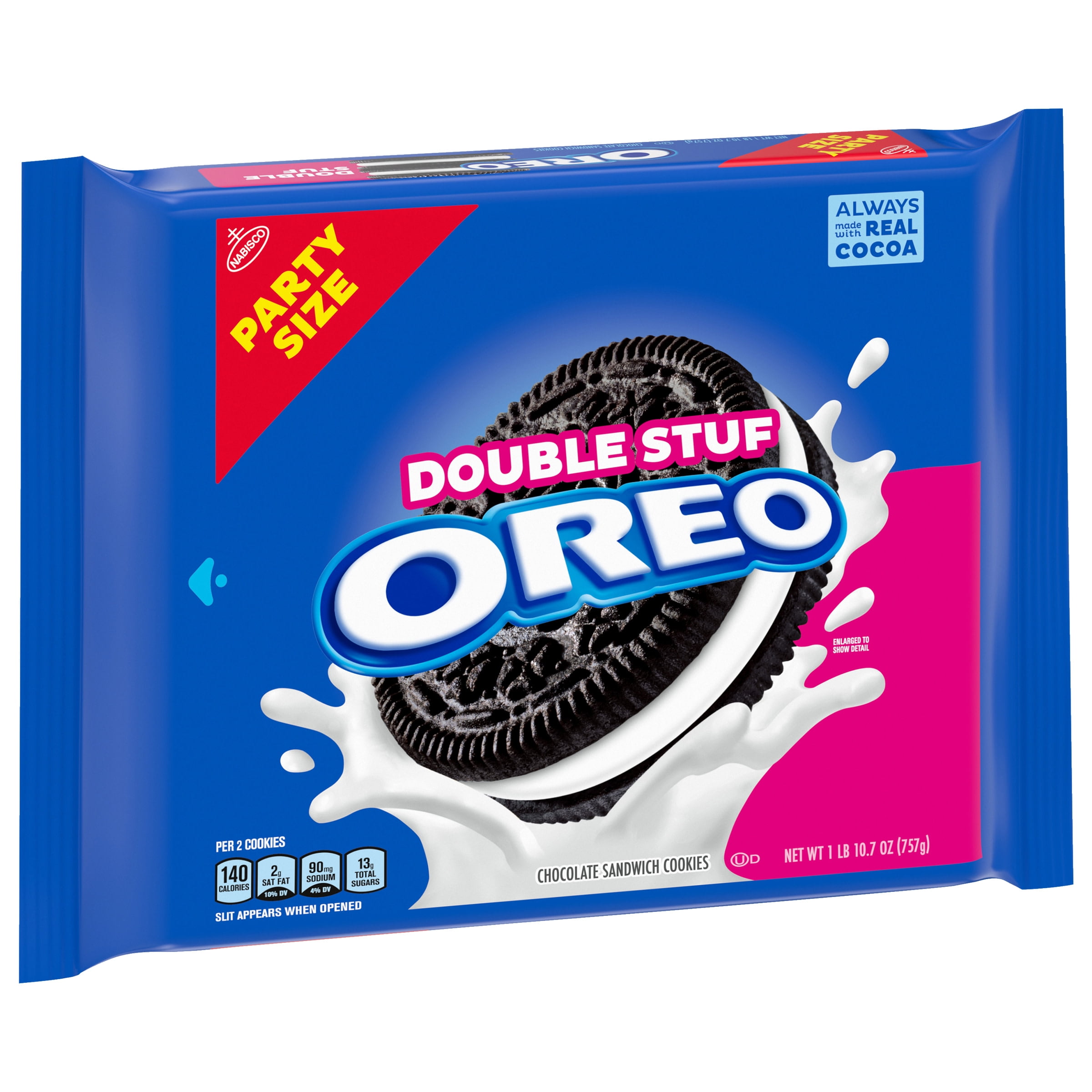 OREO Double Stuf Chocolate Sandwich Cookies, Party Size, 26.7 oz