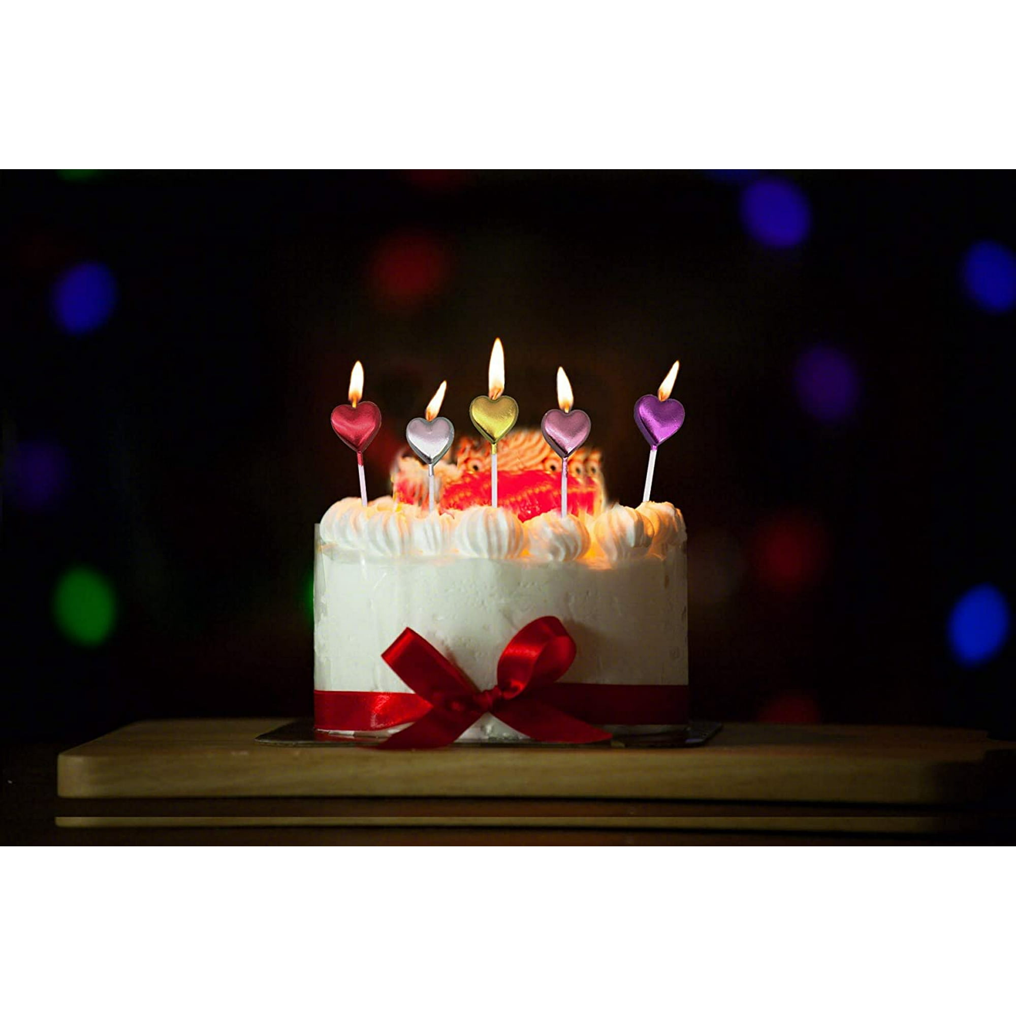 10 Cute Heart Shaped And Star Birthday Candles Multi-Color