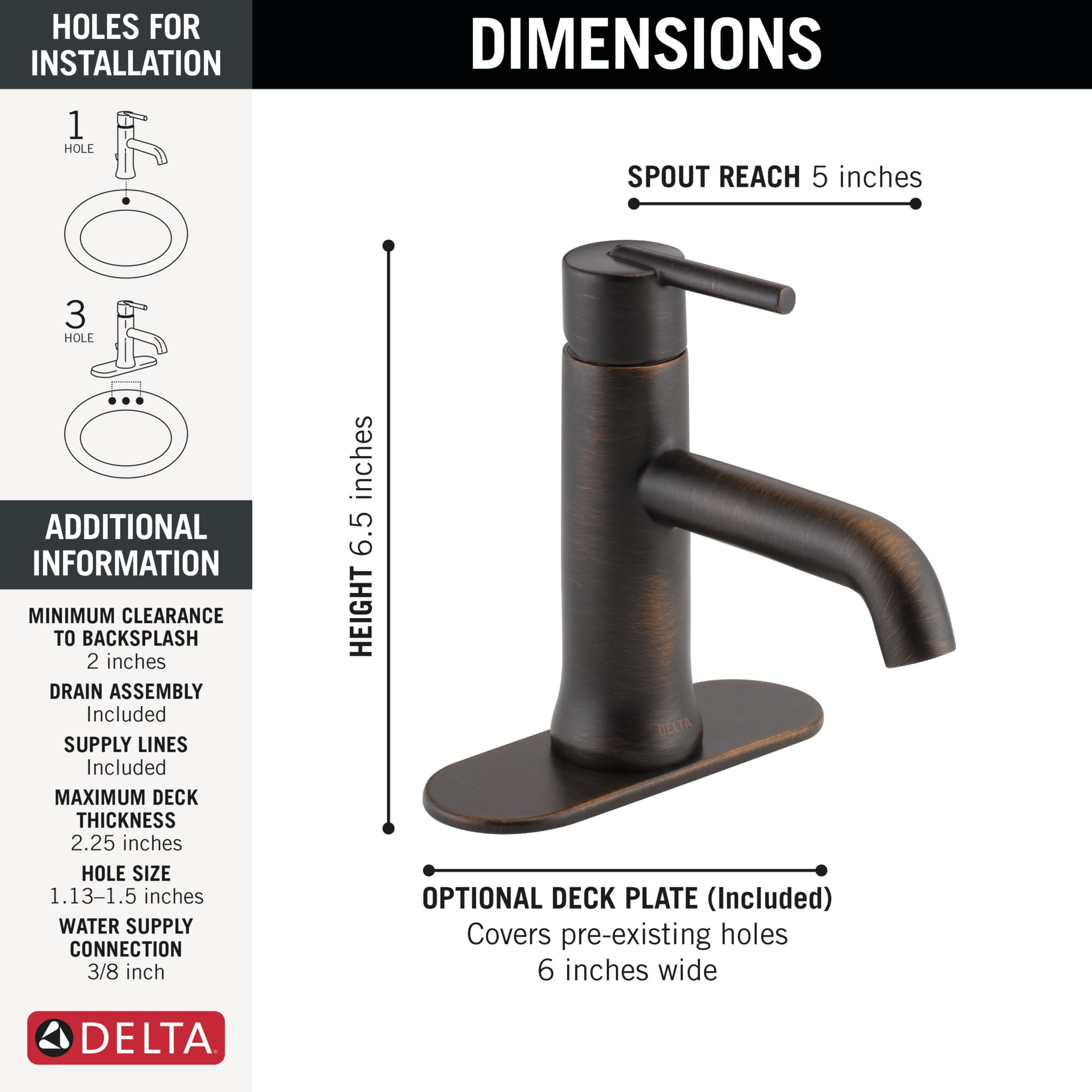 Delta Trinsic Single-Handle Bathroom Faucet - 559LF-RBMPU - Venetian Bronze