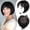 Black, variant on DAPRZIY Hair Toppers for Women with Bangs Short Bob Synthetic Pieces for Thinning Hair Side Part
