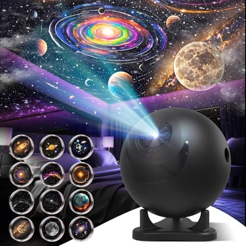 Planetarium Projector for Bedroom, 12 Image Discs, Galaxy Projector Star Night Light, Ceiling Mood Lighting, LED Space Galaxy Lamp, Kids Adults Room Decor$$Tools & Hardware Other