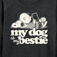 thumbnail image 3 of Peanuts - My Dog Is My Bestie - Women's Lightweight French Terry Long Sleeve Shirt, 3 of 6
