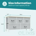 thumbnail image 5 of MCQ 5 Fabric Drawers, TV Cabinet Sideboard with 5 Fabric Drawers, Drawer Cabinet, Organization Furniture for Kitchen, Office, Hallway, Gray, 5 of 8