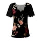 thumbnail image 4 of Puntoco - Camiseta de manga corta con cuello en V para mujer, informal, a la moda Puntoco Puntoco-2431, 4 of 4