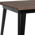 thumbnail image 4 of Flash Furniture 31.5" Square Black Metal Indoor Bar Height Table with Walnut Rustic Wood Top, 4 of 6