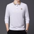 thumbnail image 2 of Camisa Polo De Color Sólido Manga Larga Hombres Moda Coreana, 2 of 6
