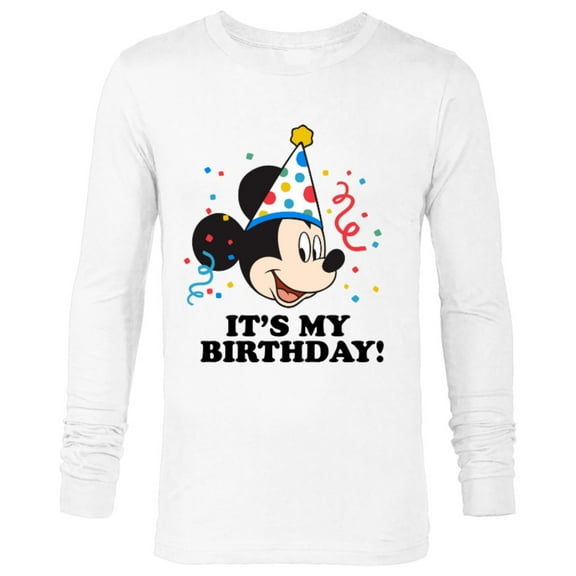 Disney Mickey Mouse It's My Birthday! - Long Sleeve T-Shirt for Men - Customized-White
