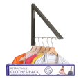 thumbnail image 1 of Single Foldable Clothing Rack, Wall-Mounted Retractable Clothes Hanger for Laundry Dryer Room, Hanging Drying Rod, Small Collapsible Folding Garment Racks, Dorm Accessories (Gray), 1 of 1