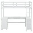 thumbnail image 4 of BEBPILOO Twin Size Loft Bed with U-shaped Desk, Drawers and Storage Shelves, White, 4 of 12