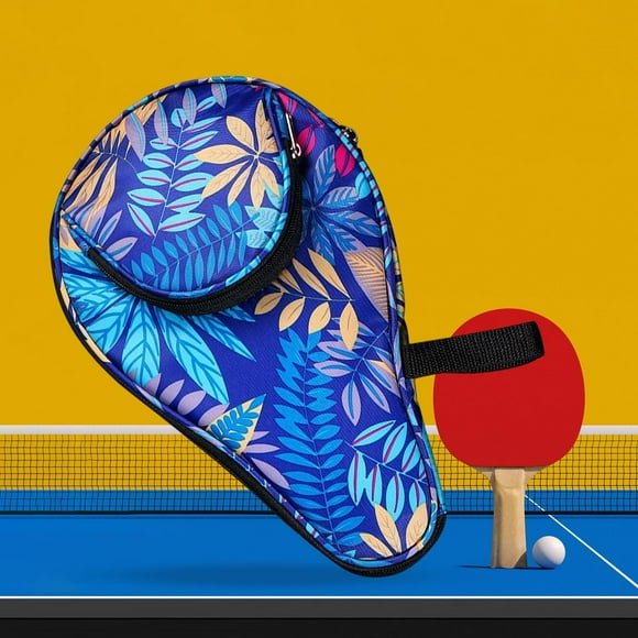 Funda para Bate de Mesa Macarena Estuche para Paletas de Ping Pong Azul
