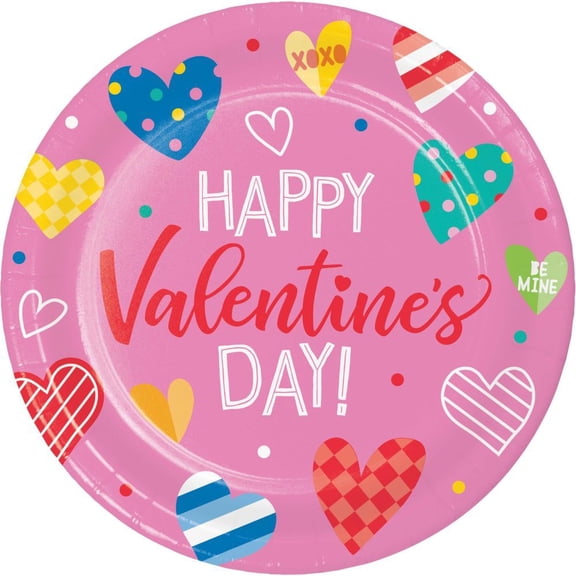 Vivacious Valentine 7-inch Paper Plates 8 Per Pack