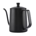 thumbnail image 3 of Cafetera de cuello de cisne largo de acero inoxidable de 550 ml con tapa para el hogar, la cocina y la cafetería., 3 of 14