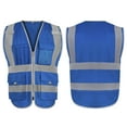 thumbnail image 1 of GOGO Big & Tall 9 Pockets High Visibility Zipper Front Safety Vest With Reflective Strips, Meets ANSI Standards-Blue-US XL, 1 of 7
