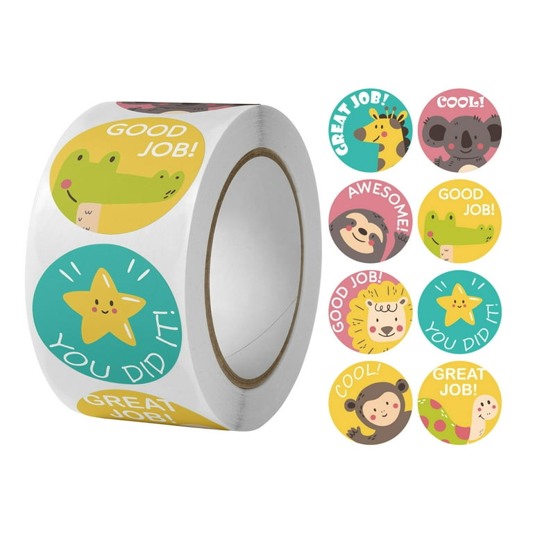 500 pcs Reward Stickers for Kids Animal Designs 1 Inch Motivational Stickers  Teacher Supplies for Classroom Preschool 