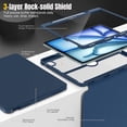 thumbnail image 4 of Funda para iPad Air 13 MoKo M3 2025 y M2 2024 con soporte para lápices, color azul marino, 4 of 8