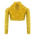 thumbnail image 3 of iiniim Girls Sequin Rhinestones Crop Top Cold Shoulder Long Sleeve Sparkle Tee Hip Hop Jazz Dance Shirt Gold 14, 3 of 7