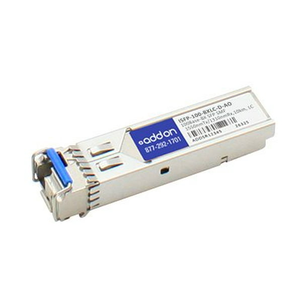 AddOn - module Émetteur-Récepteur SFP (mini-GBIC) (Équivalent à: Alcatel-Lucent ISFP-100-BXLC-D) - 100Mb LAN - 100Base-BX-D - LC Monomode - jusqu'à 6,2 miles - 1550 (TX) / 1310 (RX) nm