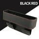 thumbnail image 2 of Organizador de cuero sintético para asiento de coche, ideal para mantener limpio el espacio entre asientos y el cargador de mujer. línea roja negra, 2 of 9