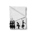 thumbnail image 2 of Ballet Soft Flannel Fleece Throw Blanket, Ballerinas on Stage Concert Dance Sugar Plum Fairy Theatrical, Cozy Plush for Indoor and Outdoor Use, 50" x 70", Black Pale Grey White, by Ambesonne, 2 of 6
