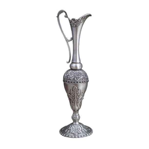 Jarrón de flores, maceta, decoración de escritorio, regalo, flores secas, adorno de aleación de zinc para Estaño