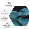 thumbnail image 3 of Vsdgher Blue Viper Snake1 Leather Coasters for Drinks, Durable Drink Coasters 4 Set for Tabletop Protection, Luxurious Home Décor and Housewarming Gift-Hexagon, 3 of 6