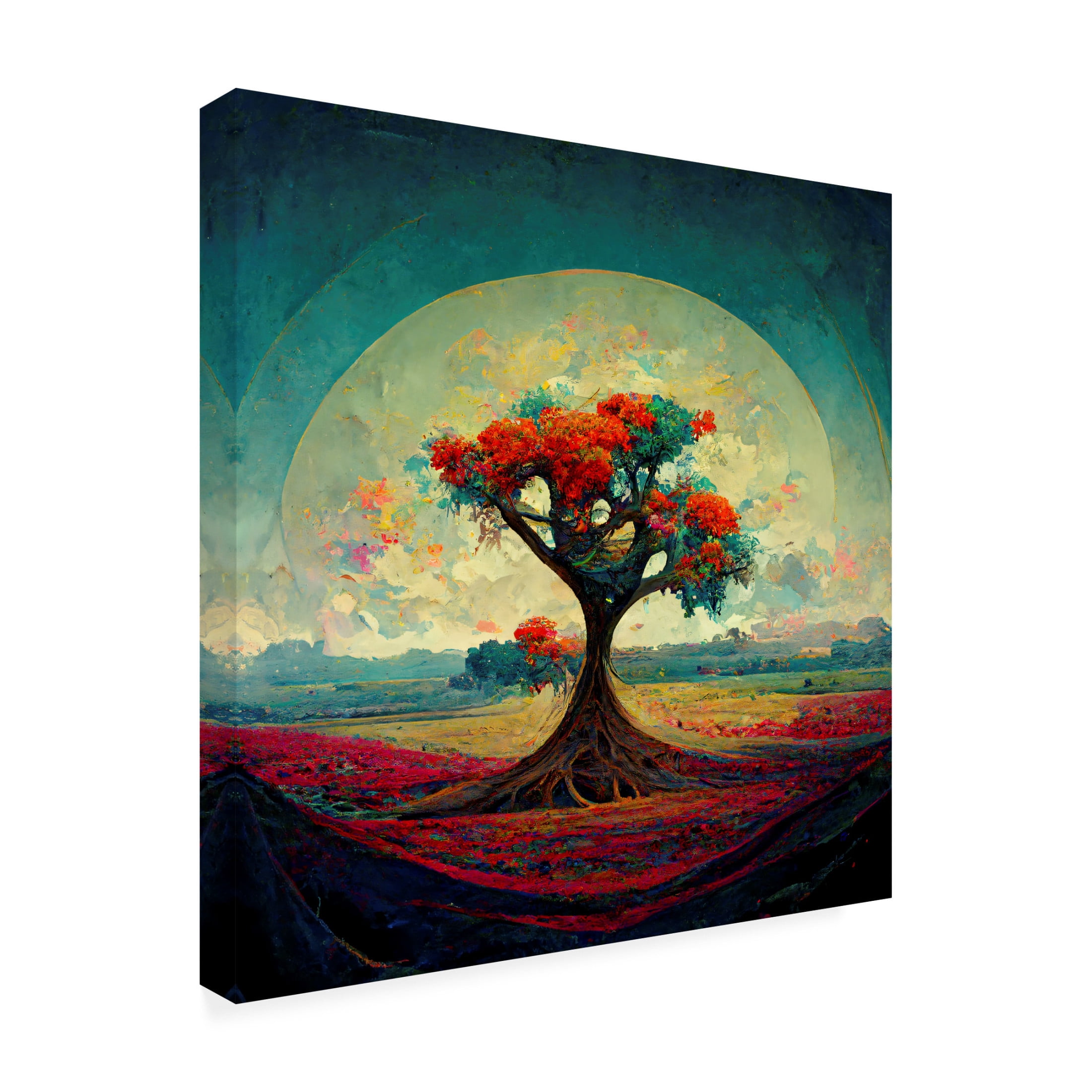Canvas Wall Art - Ray Heere 'Tree Of Life 6' Wall Art for Living Room, Bedroom, or Office Décor by Trademark Fine Art - 24 x 24 Inches