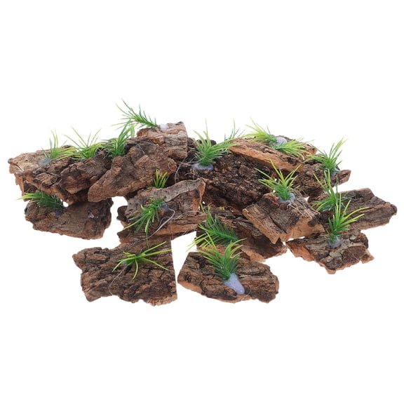 HONMEET Coffee Colored Cork Bark Reptile Tank Background Natural Tree Bark Decor 20 Pieces for Terrarium Decoration