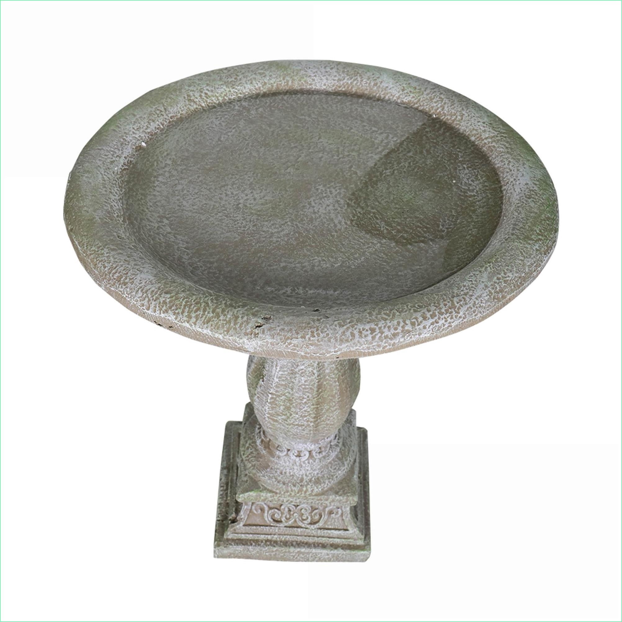 Bird Baths | 23.8" Tall Outdoor Pedestal Bird Bath for Garden, Patio & Lawn | Concrete Cement | Single Tier Pedestal