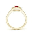 thumbnail image 2 of ANGARA Natural Classic Oval Ruby Halo Engagement Ring with Diamond Accents in 14K Yellow Gold for Women (Size-6x4mm) | July Birthstone, Anniversary, Jewelry Gift for Women | Natural Ruby Ring, 2 of 11
